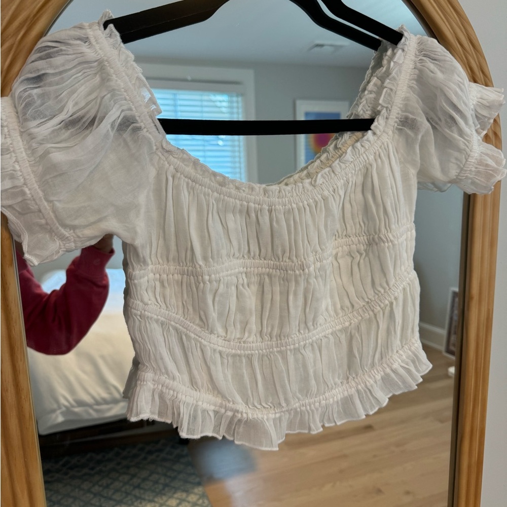 Free people, boho crop top. White, size small.